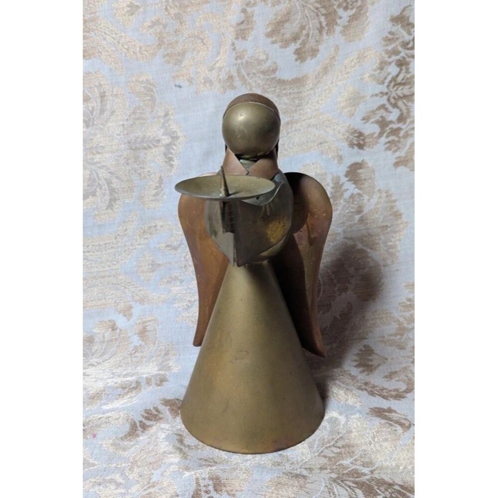 Brass Angel Candle Holder 6.5" Vintage Christmas Decoration